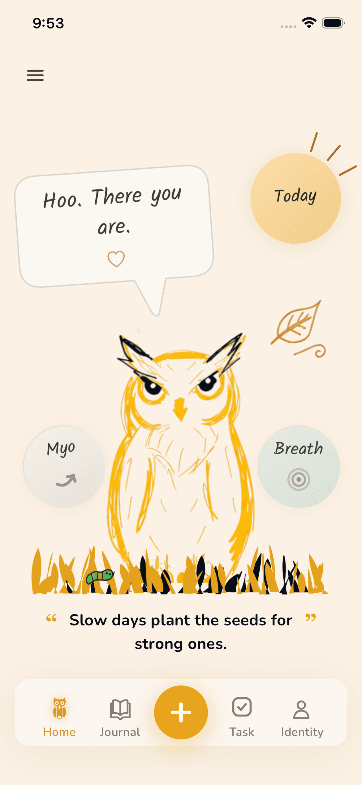 The Solo Journey app home screen